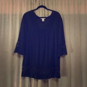 Cute Options Boho Distressed Black Tunic